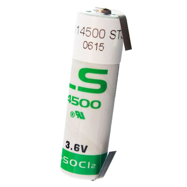 Saft LS14500_TAB AA Battery 3.6V 2600mAh Lithium Replaces Tadiran and more LS14500_TAB